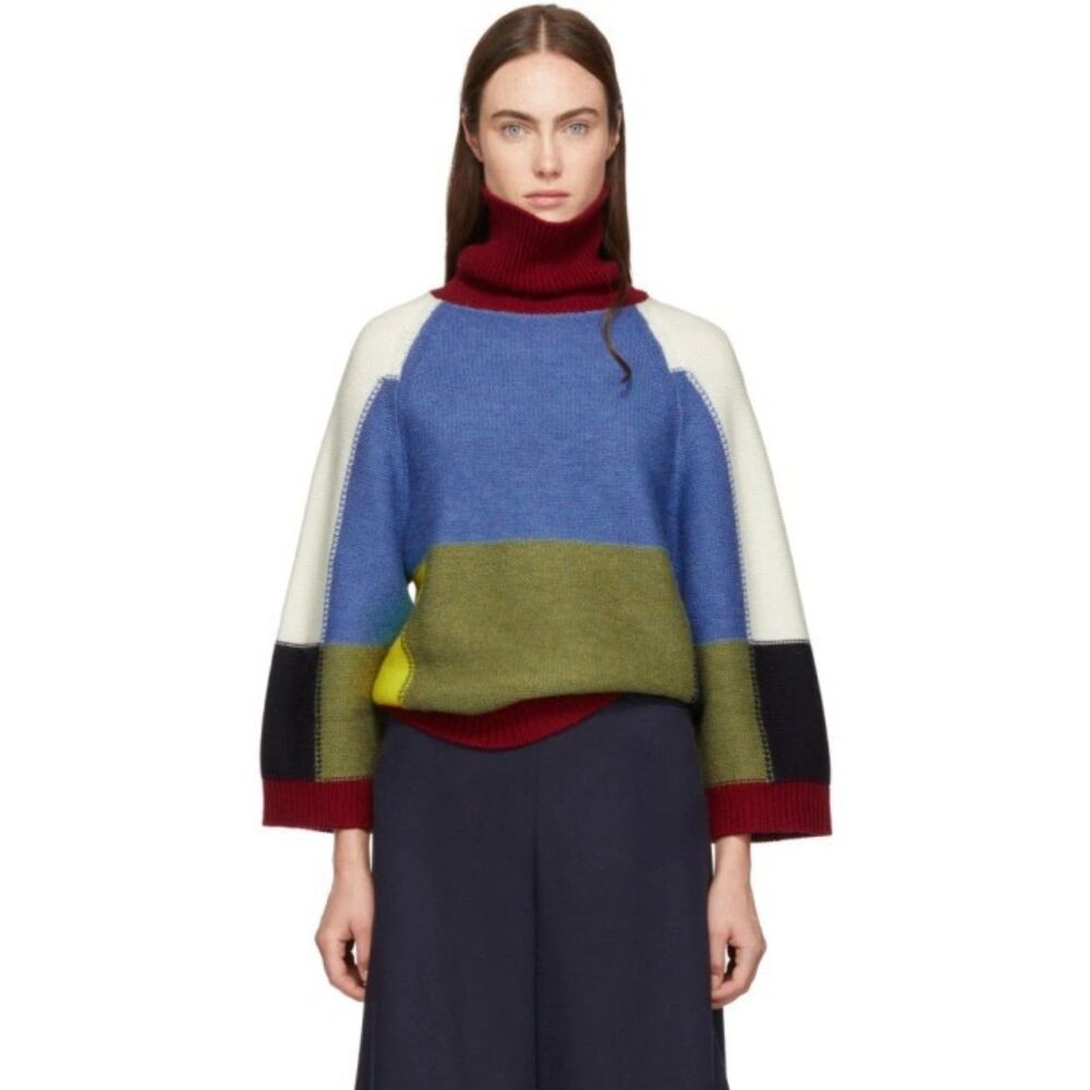 See by Chloé Multicolor Patchwork Turtleneck Swea… - image 2